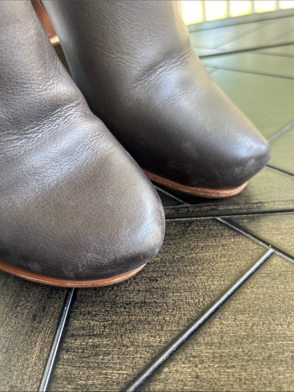 Kork-Ease grey leather ankle booties size 9 M retro western chic boho stacked - Picture 3 of 9